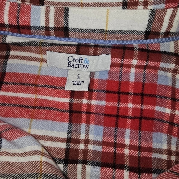Red and Cream Plaid Flannel Shirt NWT - Picture 3 of 4